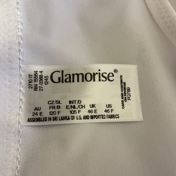GLAMORISE Front Close Bra White 46F - Picture 7 of 9
